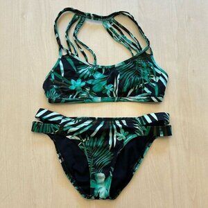 JAG • bikini • small • dark navy & green • like new•18